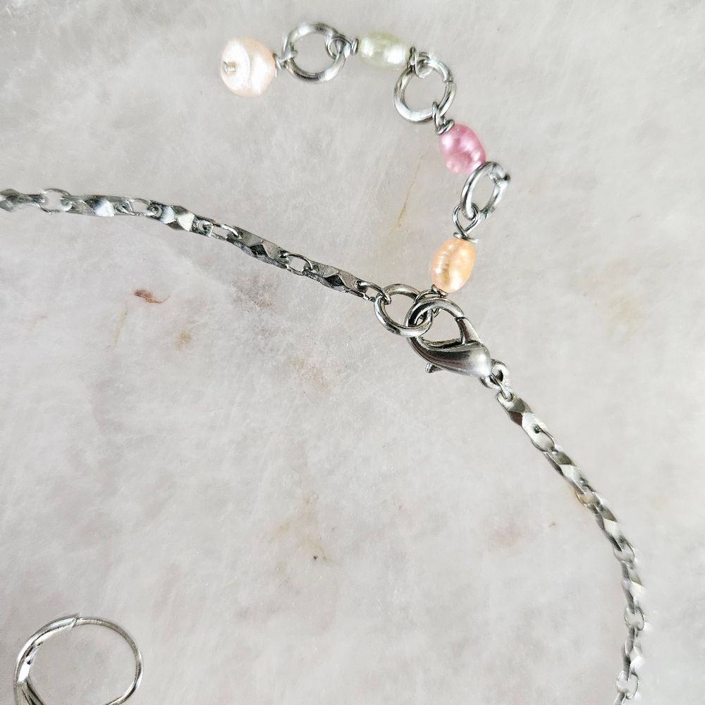 Vintage Demi Parure Multicolor Freshwater Baroque Pearl Necklace & Earrings Set - Picture 5 of 8